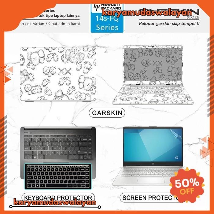 GARSKIN STICKER LAPTOP PELINDUNG SCREEN KEYBOARD PROTECTOR HP 14S-FQ FQ1004AU FQ1005AU FQ1006AU FQ10