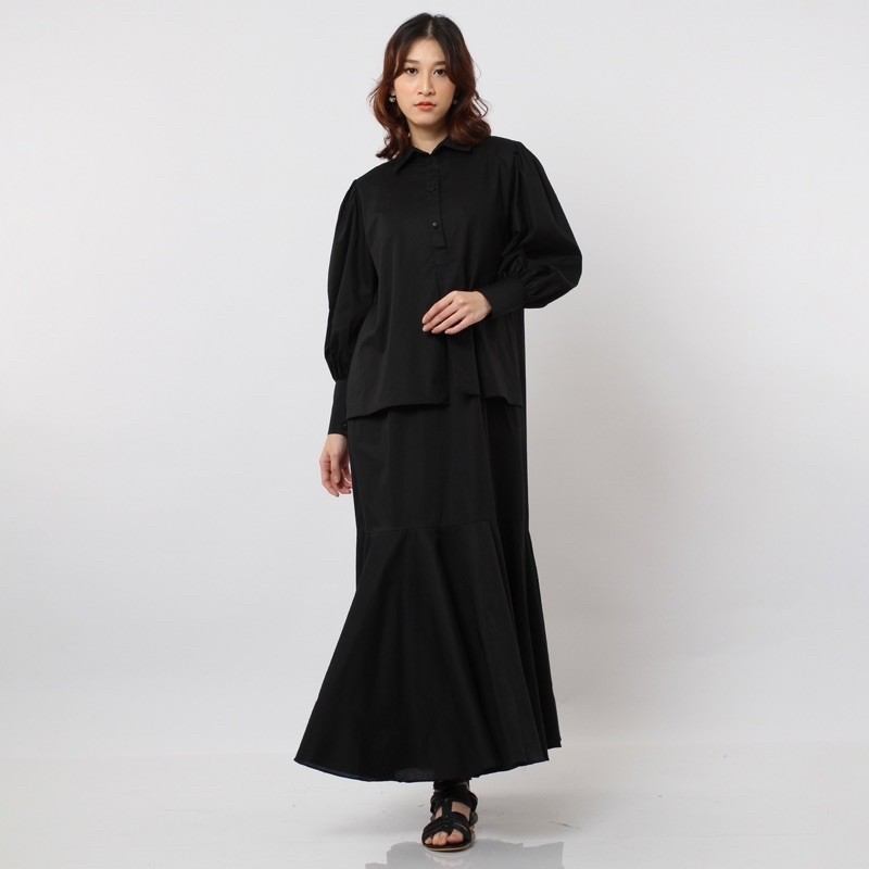 Itang Yunasz RTW - Layered Dress Black