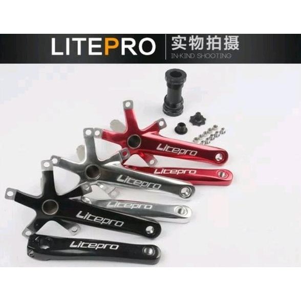 Premium Crank Arm Set Litepro Bb Hollowtech Ht 2 Seli Sepeda Lipat Dahon