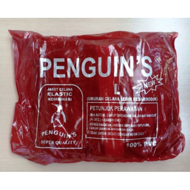 Jas Hujan Penguin Stelan Elastic Kombinasi Size L - Jas Hujan Stelan