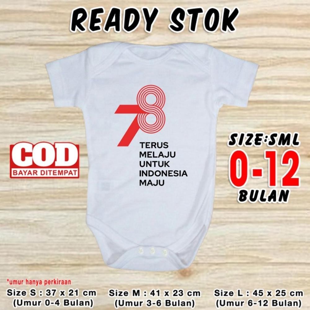 CR - Baju Bayi Kemerdekaan INDONESIA HUT RI Jumper 17 Agustusan Pakaian Dirgahayu Merah Putih Seraga