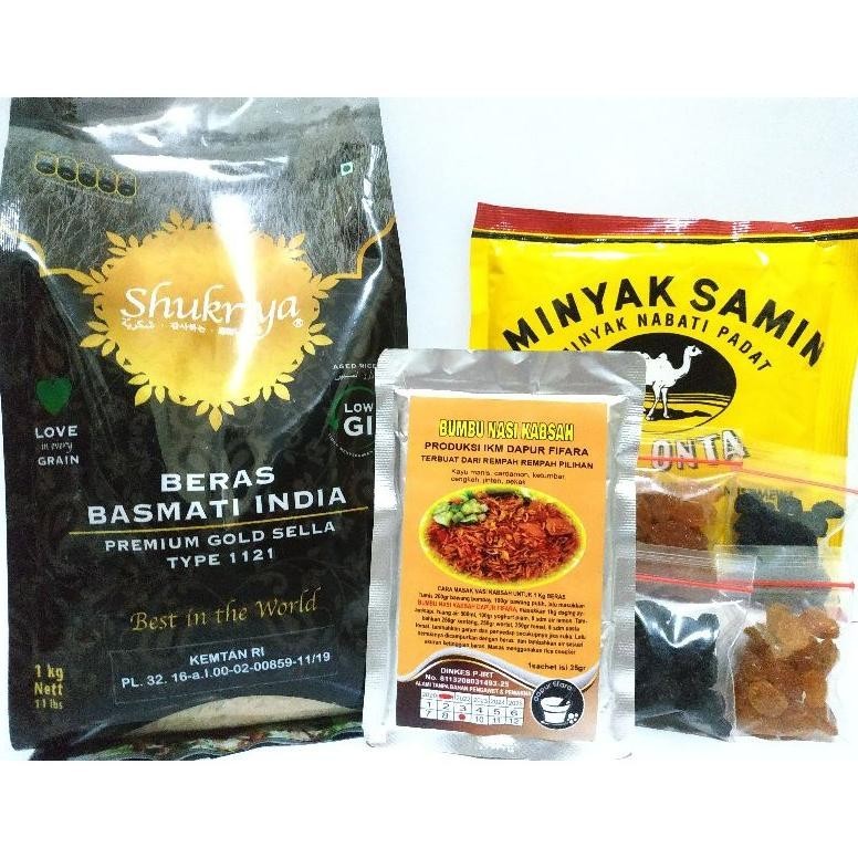 

et-98 Paket 1kg basmati bumbu instan minyak samin kismis kebuli briyani mandhi kabsah Hemat