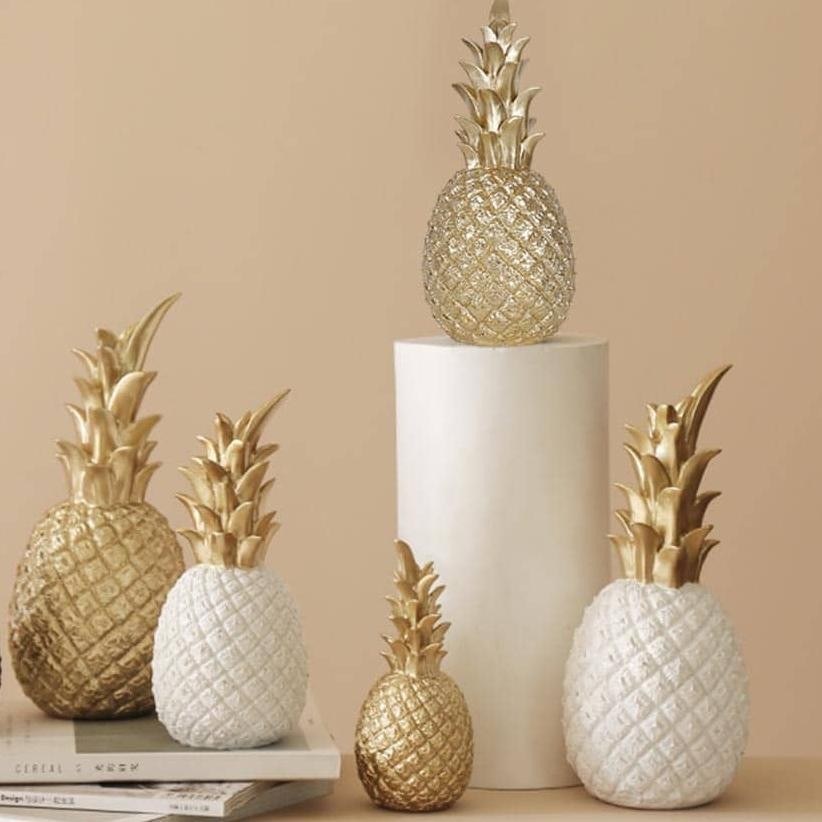 PIU Dekorasi Desain Nanas Warna Emas untuk Meja Dekorasi Desain Nanas Warna Emas untuk Meja Emas Nan