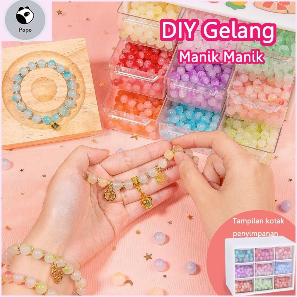 675PCS DIY Gelang Set Manik Manik Kristal DIY Bracelet Gelang Set Aesthetic Mainan Anak Perempuan Ak