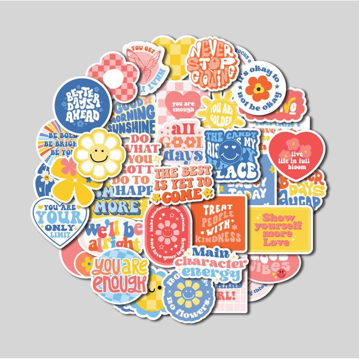 

STICKER PACK POSITIVE VIBES 2 STICKER TUMBLER STIKER LAPTOP KOPER HELM K01