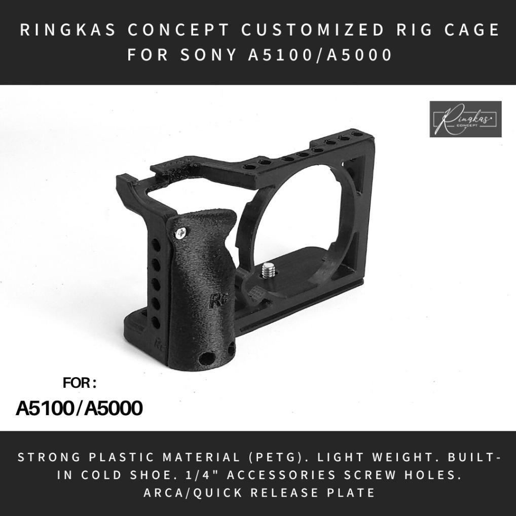 {BARU} RINGKAS CONCEPT Sony A5000 A5100 Customized Rig Cage Case Cold Shoe Hot Shoe Mount 1/4 Inch A
