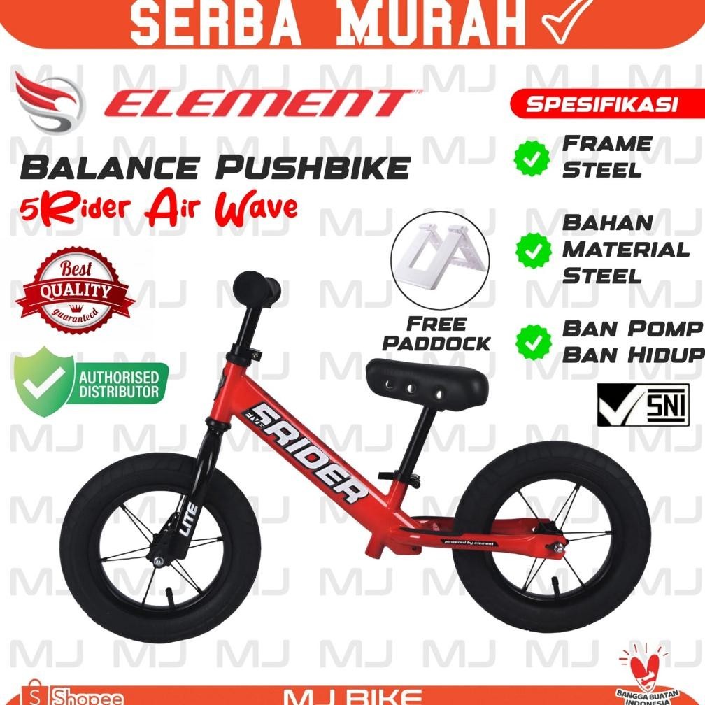 Sepeda BALANCE BIKE ELEMENT PUSH BIKE 5RIDER Frame Besi Ban Pompa & Ban Eva