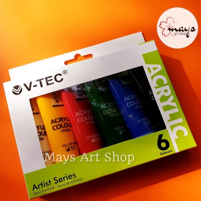 

Cat Akrilik Set Lukis V-Tec Isi 6 Warna Dasar x 30 ml / Acrylic Paint K01