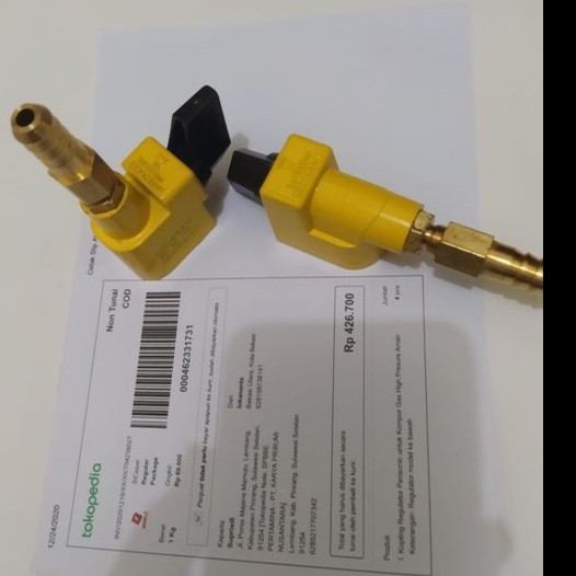 REGULATOR KOPLING HIGH PRESURE PENSONIC UNTUK GAS LPG 12KG DAN KG