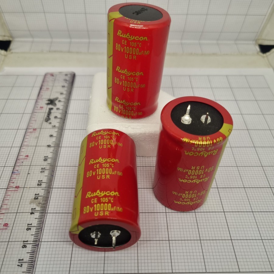 Elco 10000uf 80v rubycon merah Bagus / Elco 10.000-80v Rubycon Merah / Elko 10000uf 80v Rubycon Mera