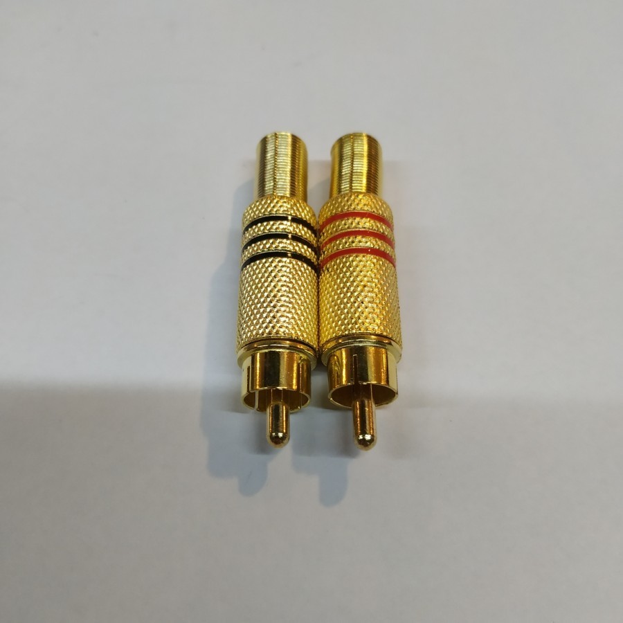 Jack rca gold / Jack RCA Gold / Jek RCA Gold / Jack RCA Gold sepasang merah hitam harga per set jack