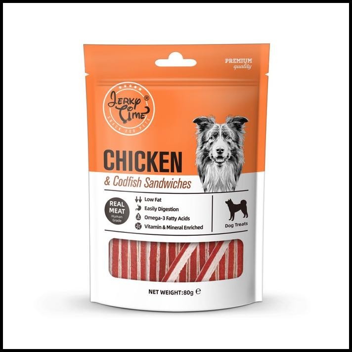 

Snack Dog Jerky Time Chicken & Codfish Sandwiches 80 G