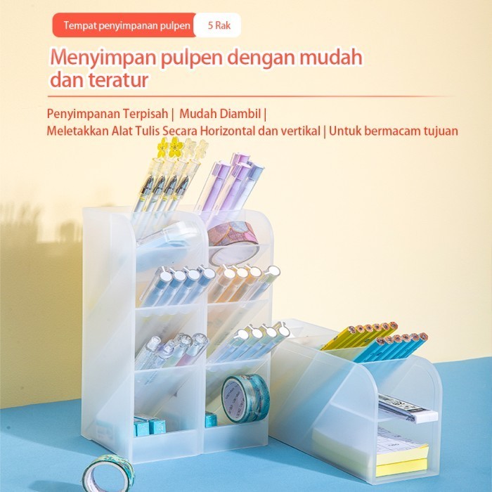 

DELI PEN HOLDER RAK TEMPAT ALAT TULIS TRANSPARAN 5 SLOT/KOTAK 8932
