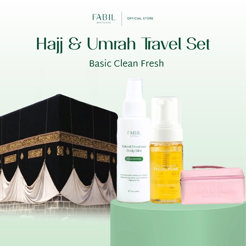 [Hajj/Umrah Travel Set] Fabil Bundle Facial Foam + Natural Deodorant Body St - Paket Skincare