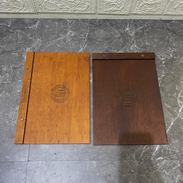 Cover Buku Menu Kayu Free Grafir Logo