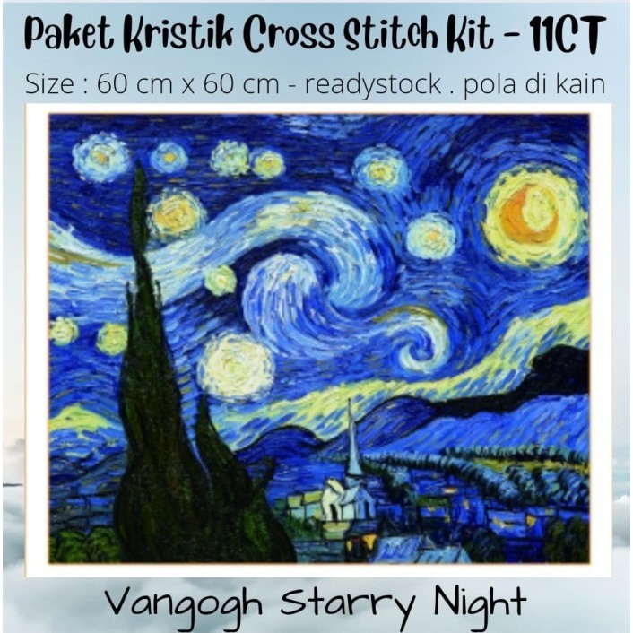 

Paket Kristik Sulam DIY Cross Stitch Jahit - VANGOGH STARRY NIGHT