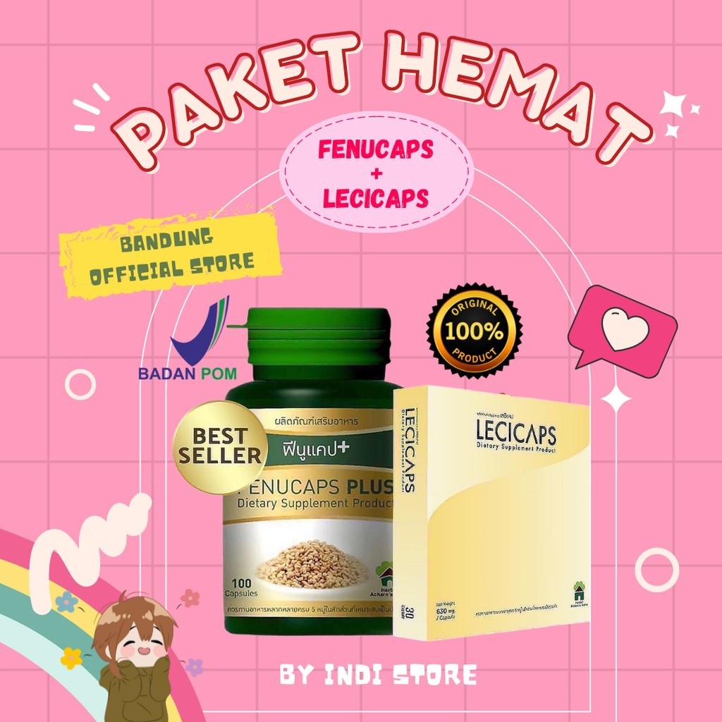 Paket Hemat Fenucaps Dan Lecicaps Duo Combo Asi Booster