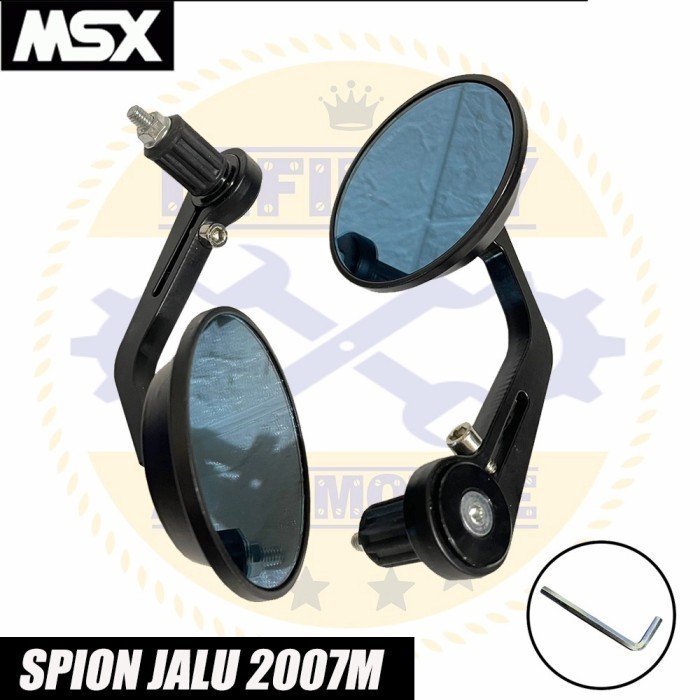 Spion Motor Spion Bar End Jalu Bulat Kaca Cembung Biru Msx 2007M