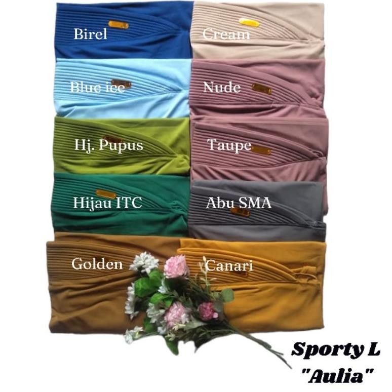 Jilbab Instan Bergo Sporty L Aulia Hijab Kerudung Sport Pet Tebal (Cod)