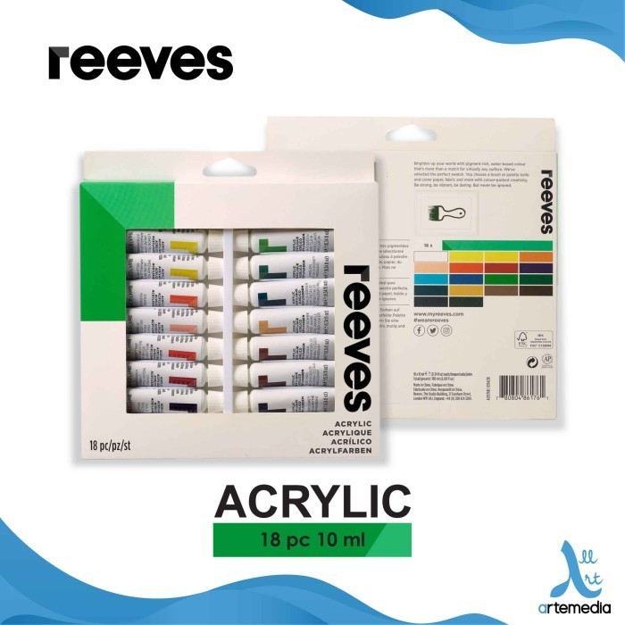 

Ready Cat Akrilik Reeves Acrylic Tube 18x12ml Color Paint Set