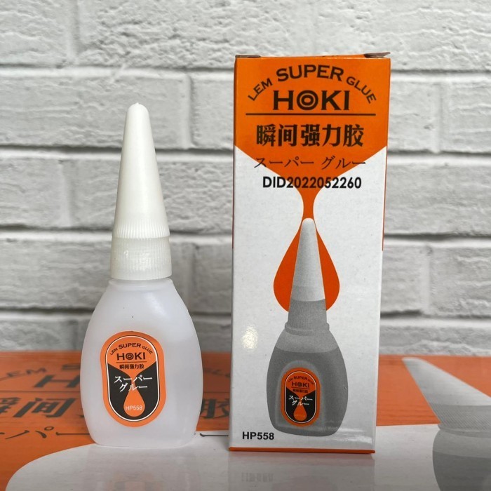 

Paket Isi 50Pcs Lem Super Glue Hoki Hp558 5Gram Dus Orange Korea Besi