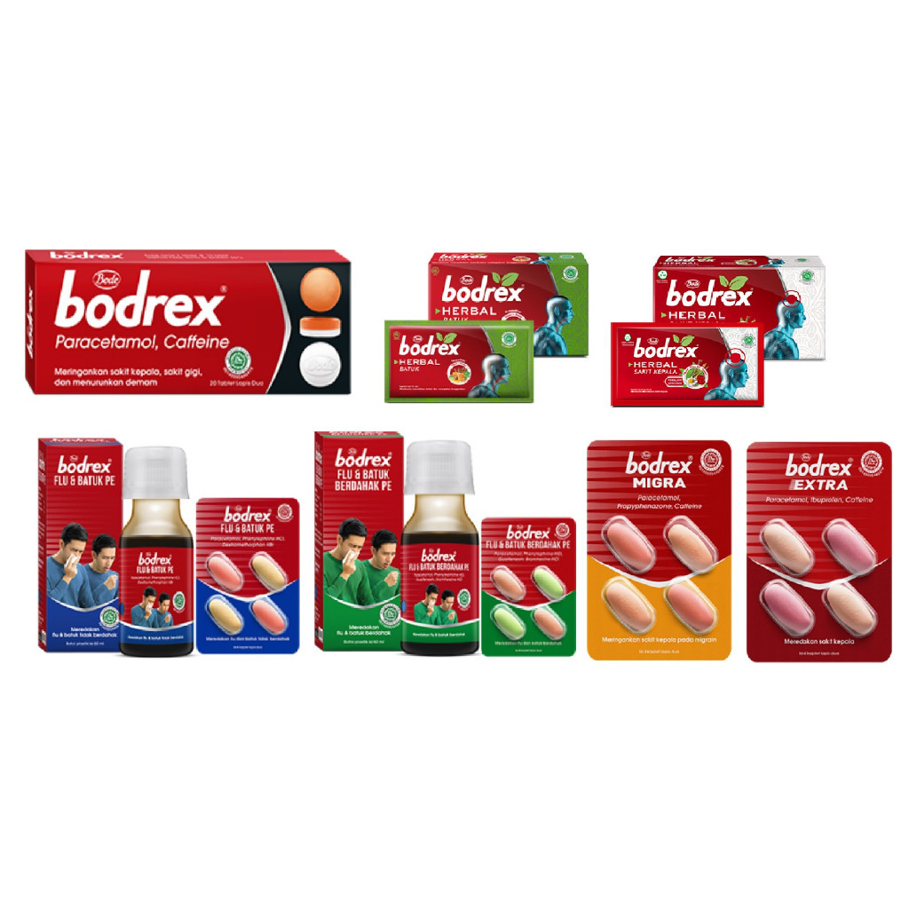 Bodrex/Bodrexin/Bodrex Extra/Bodrex Migra/Bodrex Herbal/Sakit Kepala/Pusing/Demam