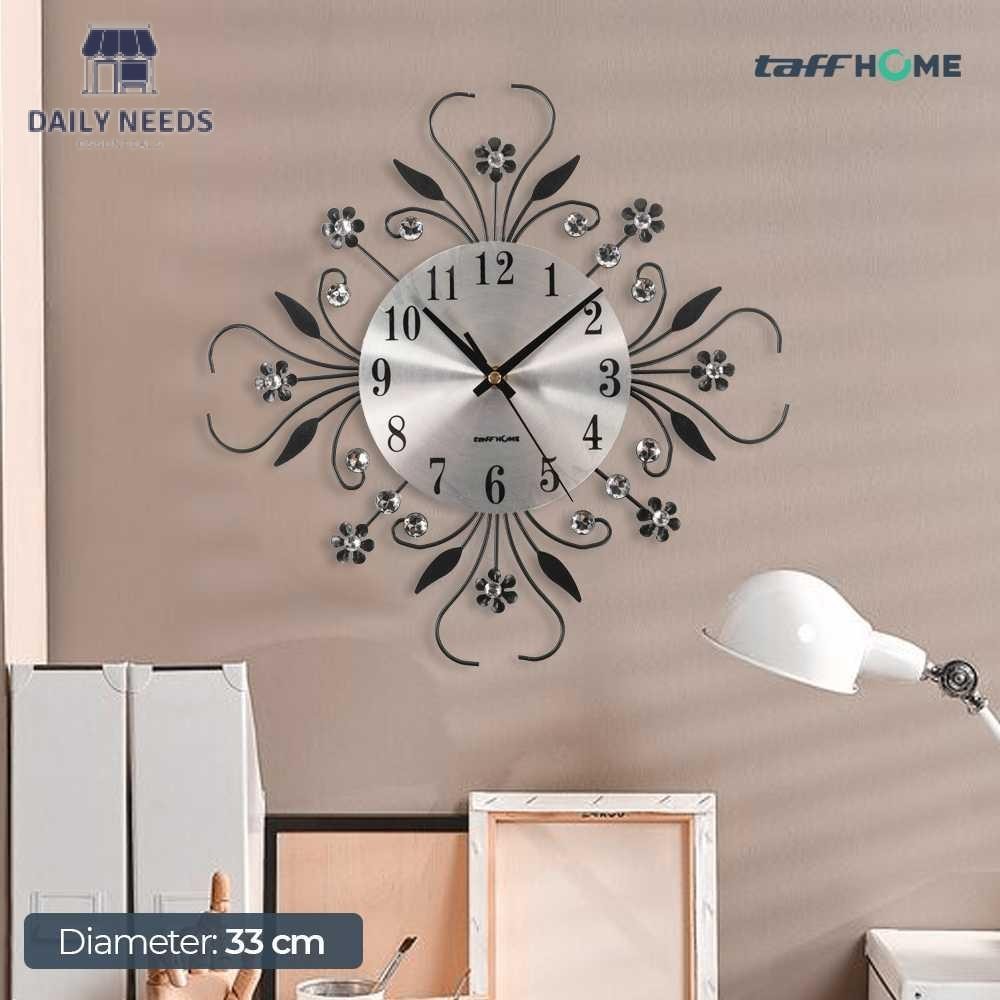 DN TaffHOME Jam Dinding 3D Quartz Creative Model Luxury Diamond 33 cm - H7 FreeOng