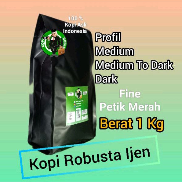 

Kopi/Coffee Fine Robusta Ijen 1Kg Petik Merah Proses Natural Biji/Bubuk/Giling