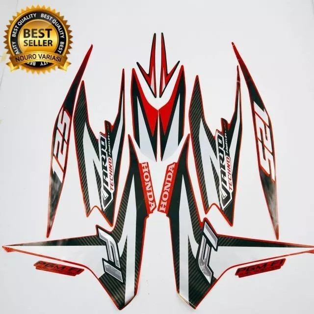 Stiker Striping Vario 125 Cbs Old 2012 Merah Lis Body Standar Original