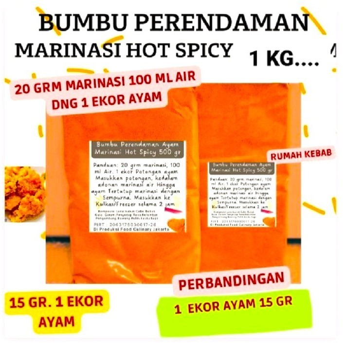 

Bumbu Rendaman Marinade Ayam Chien 1Kg - Marinasi Hot Spicy 1 Kg