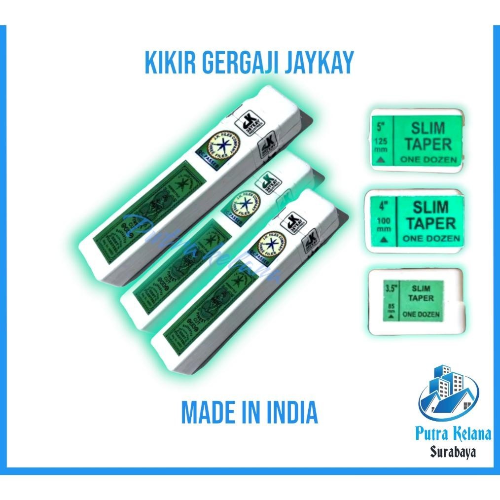 {BARU} Kikir india [12pc/1box] Segitiga Gergaji JK Files Company 5"/4"/3,5inch Lusinan