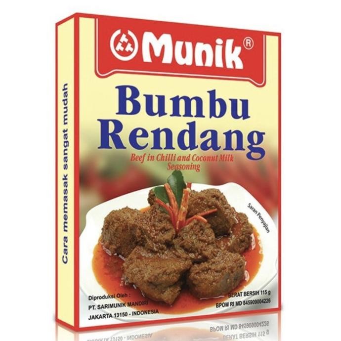 

READY STOCK BUMBU MUNIK RENDANG 115 GRM BUMBU MASAK RENDANG PASTI ENAK !!!!!