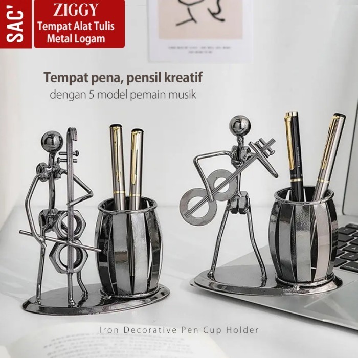 

ZIGGY TEMPAT PEN PENA PULPEN PENSIL ALAT TULIS KANTOR PEN HOLDER ORNAMENT DEKORASI MEJA BESI LOGAM