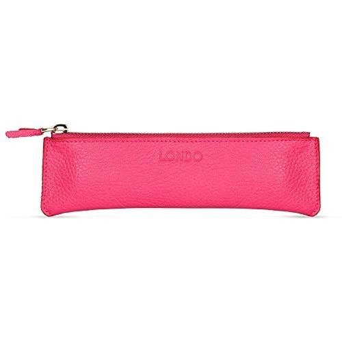 

LONDO ZIPPERED GENUINE LEATHER PEN AND PENCIL CASE COSMETIC POUCH