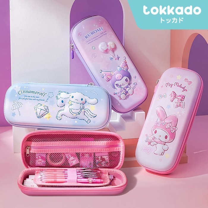 

TOKKADO SANRIO AIKA PENCIL CASE ORIGINAL KOTAK PENSIL ANAK LUCU BESAR 3D EMBOSS HARDCASE
