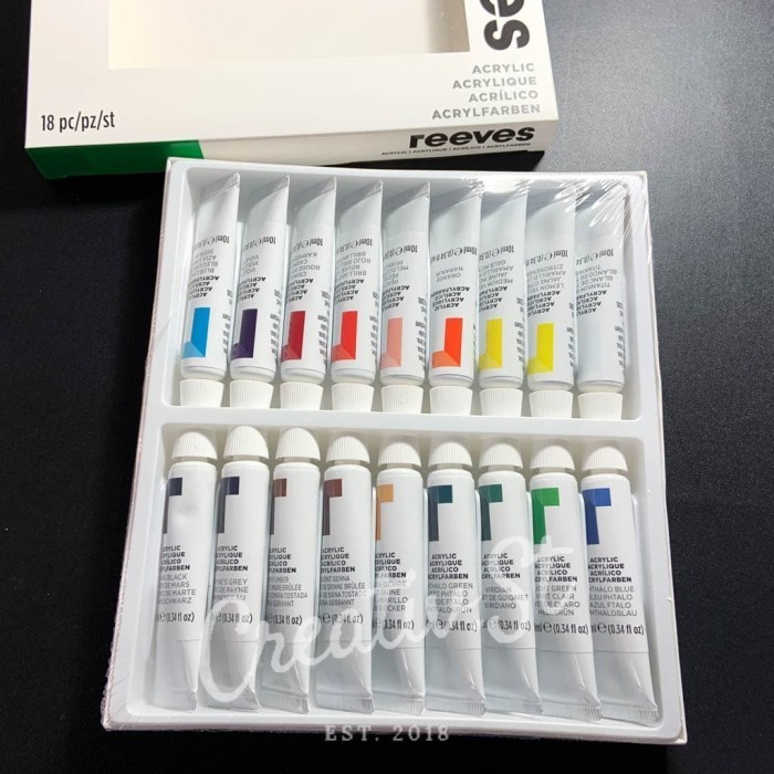 

REEVES 18 ACRYLIC COLOUR SET (10 ML) CAT ACRYLIC AKRILIK