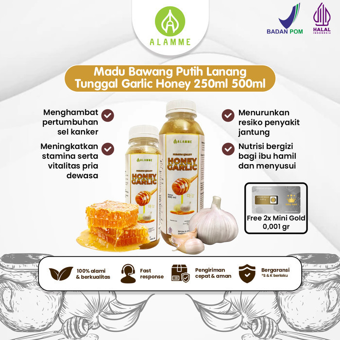 

Madu Bawang Putih Lanang Tunggal Garlic Honey 250ml 500ml 100% Asli