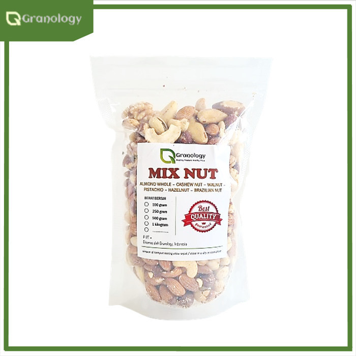 

Mix Nut 500 gram (Mede, Almond, Walnut, Hazelnut, Pistachio & Brazil)