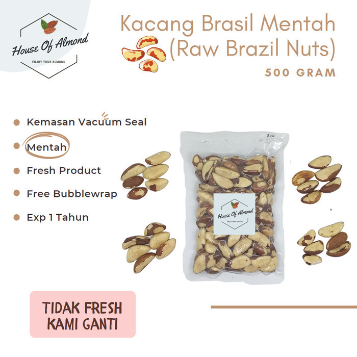 

Kacang Brasil Mentah (Raw Brazil Nuts / Raw Brazilian Nuts) 500gr