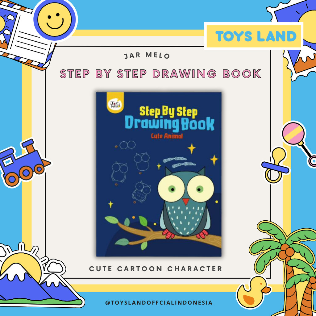 

Step by Step drawing book - Cute Animal Buku Edukasi Mewarnai Anak Buku Sketsa Buku Gambar Kado Anak