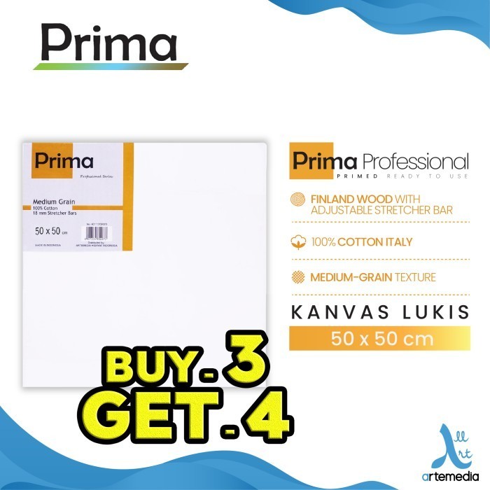 

KANVAS LUKIS PRIMA PROFESSIONAL 50X50CM COTTON CANVAS
