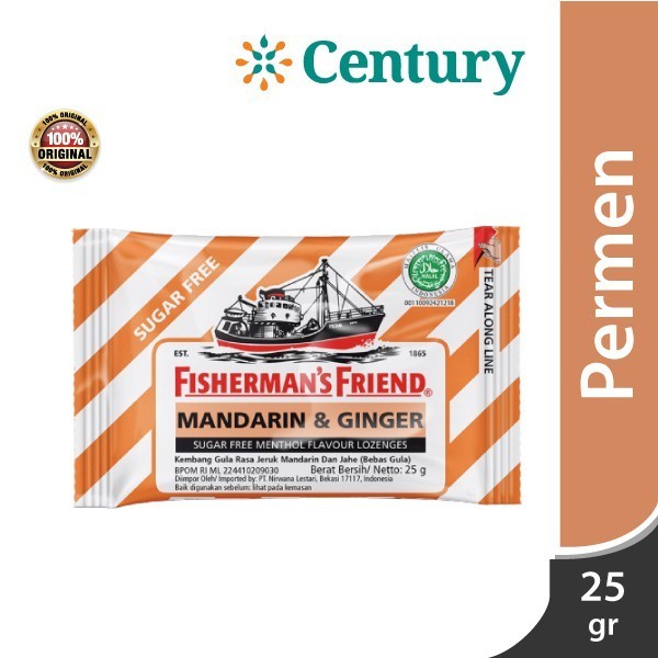 

Fisherman's Friend Mandarin & Ginger 25 Gr/Permen Pelega Tenggorokan