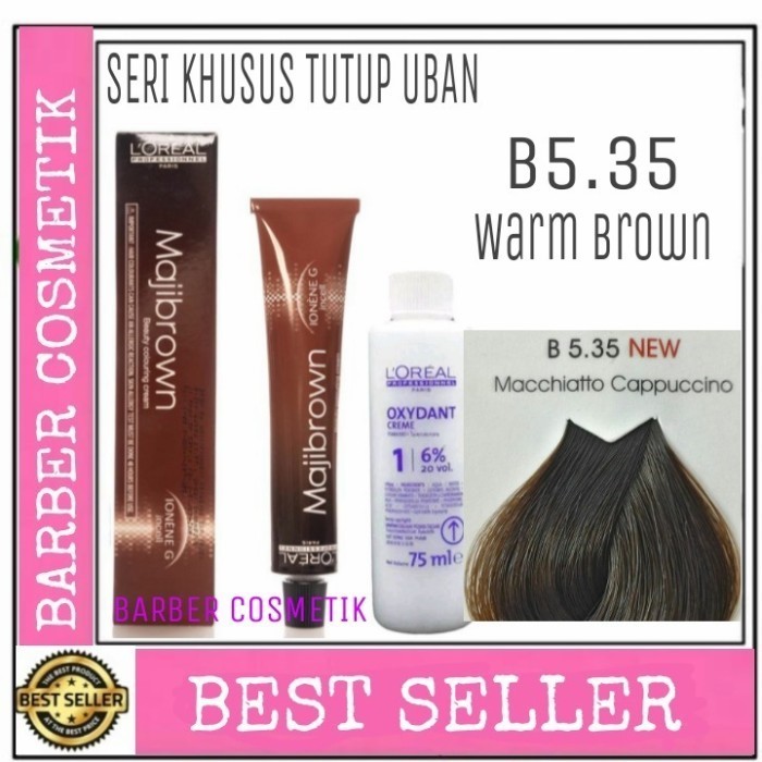CAT RAMBUT LOREAL MAJI FASHION MAJI BROWN MAJIBROWN B5.35 + OXIDANT