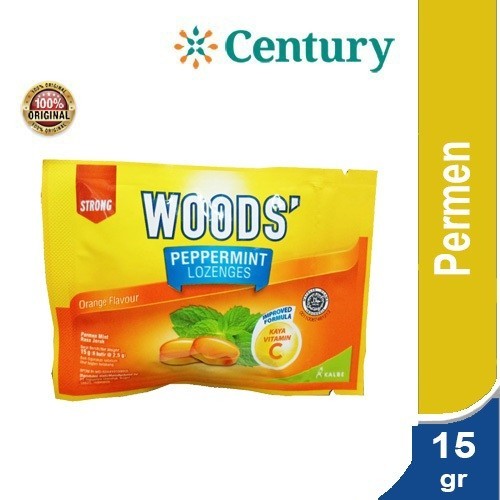 

WOODS PEPPERMINT LOZENGES STRONG ORANGE FLAVOUR VIT C 15G / PERMEN PELEGA TENGGOROKAN