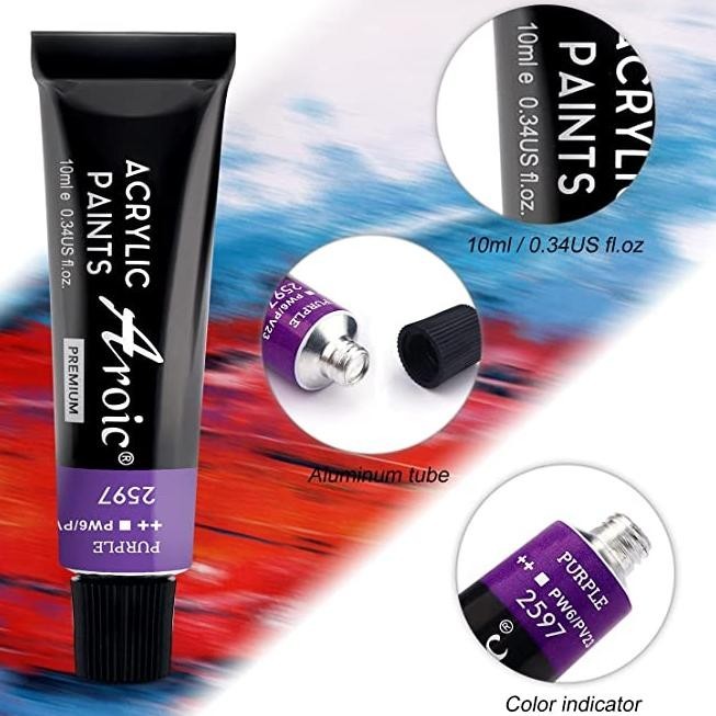Super Sale Cat Akrilik Acrylic Painting Set 24 Warna 10 ML/ Painting Kit Alat Cat Lukisan Kanvas Luk