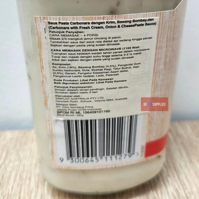 

TERBARU LEGGOS CARBONARA PASTA SAUCE 490GR - SAUS PASTA LEGGO'S KARBONARA AUS !!!!!