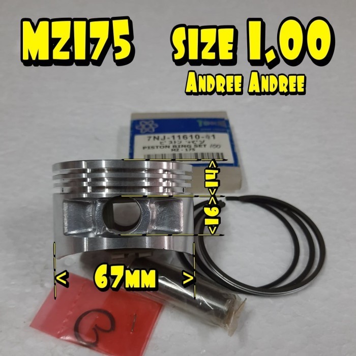 cusss order] MZ175 size 1.00 Piston Ring Pen Circlip Yamaha MZ-175 MZ 175 size 100