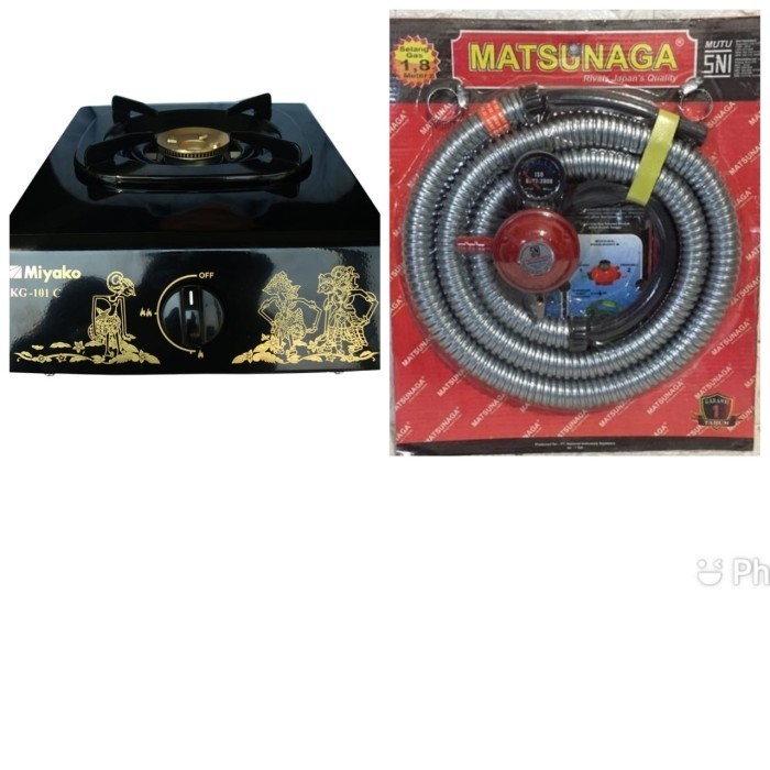 $$$$] Paket Kompor Gas Miyako KG-101 C WYG+ Selang Paket Regulator Matsunaga