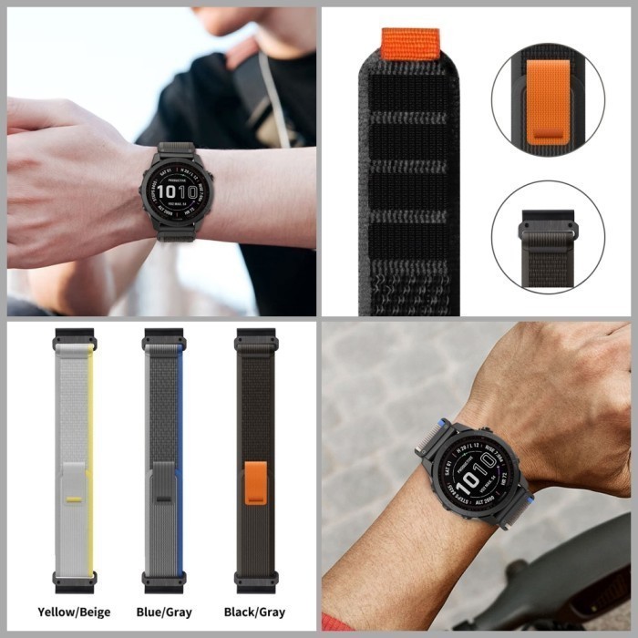 STRAP KANVAS NYLON FOR GARMIN FENIX 7 / 6 / 5 - TALI JAM QUICK FIT RESTOCK