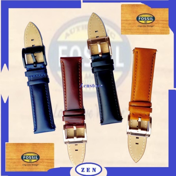 STRAP KULIT TALI JAM TANGAN FOSIL GRANT CHRONOGRAPH 22MM ORI OEM BEST QUALITY